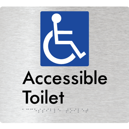 Braille Sign Accessible Toilet - Braille Tactile Signs Aust. - BTS439-aliB - Custom Signs - Fast Shipping - High Quality - Australian Made & Owned