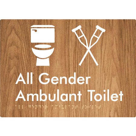 Braille Sign All Gender Ambulant Toilet - Braille Tactile Signs Aust. - BTS378n-wdg - Custom Signs - Fast Shipping - High Quality - Australian Made & Owned