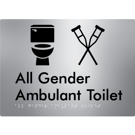 Braille Sign All Gender Ambulant Toilet - Braille Tactile Signs Aust. - BTS378n-aliS - Custom Signs - Fast Shipping - High Quality - Australian Made & Owned