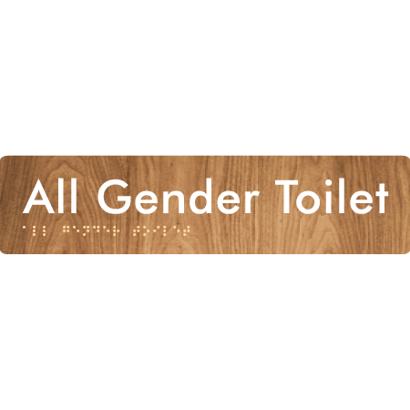 Braille Sign All Gender Toilet - Braille Tactile Signs Aust. - BTS383-wdg - Custom Signs - Fast Shipping - High Quality - Australian Made & Owned