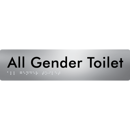 Braille Sign All Gender Toilet - Braille Tactile Signs Aust. - BTS383-aliS - Custom Signs - Fast Shipping - High Quality - Australian Made & Owned
