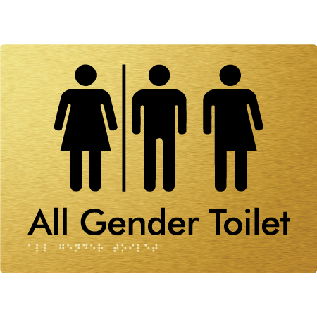 Braille Sign All Gender Toilet with Air Lock - Braille Tactile Signs Aust. - BTS357-AL-aliG - Custom Signs - Fast Shipping - High Quality - Australian Made & Owned
