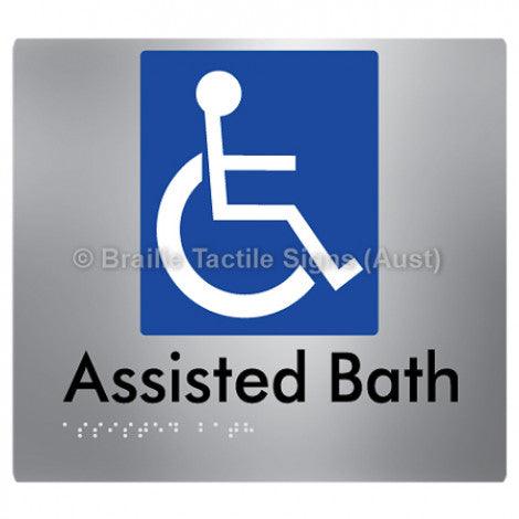 Braille Sign Assisted Bath - Braille Tactile Signs (Aust) - BTS152-aliS - Fully Custom Signs - Fast Shipping - High Quality - Australian Made & Owned
