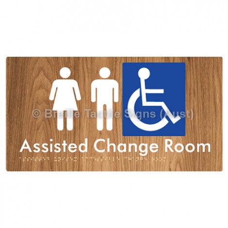 Braille Sign Assisted Unisex Accessible Change Room - Braille Tactile Signs (Aust) - BTS199-wdg - Fully Custom Signs - Fast Shipping - High Quality - Australian Made & Owned