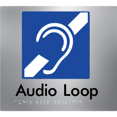 Braille Sign Audio Loop Provided - Braille Tactile Signs Aust. - BTS07-aliS - Custom Signs - Fast Shipping - High Quality - Australian Made & Owned