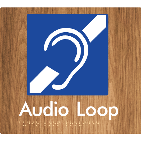 Braille Sign Audio Loop Provided - Braille Tactile Signs Aust. - BTS07-wdg - Custom Signs - Fast Shipping - High Quality - Australian Made & Owned