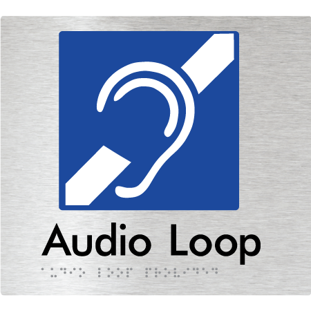 Braille Sign Audio Loop Provided - Braille Tactile Signs Aust. - BTS07-aliB - Custom Signs - Fast Shipping - High Quality - Australian Made & Owned
