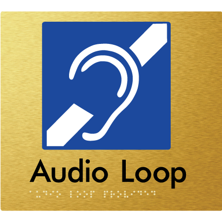 Braille Sign Audio Loop Provided - Braille Tactile Signs Aust. - BTS07-aliG - Custom Signs - Fast Shipping - High Quality - Australian Made & Owned