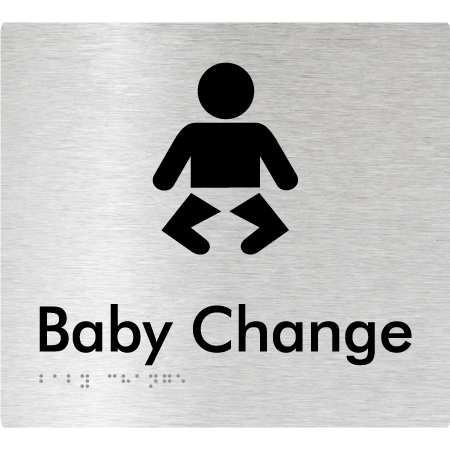 Braille Sign Baby Change - Braille Tactile Signs Aust. - BTS72-aliB - Custom Signs - Fast Shipping - High Quality - Australian Made & Owned