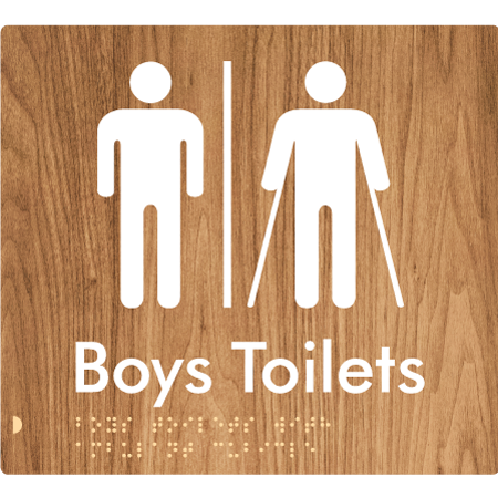 Braille Sign Boys Toilets with Ambulant Cubicle & Air Lock - Braille Tactile Signs Aust. - BTS427-AL-wdg - Custom Signs - Fast Shipping - High Quality - Australian Made & Owned