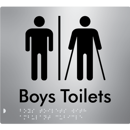 Braille Sign Boys Toilets with Ambulant Cubicle & Air Lock - Braille Tactile Signs Aust. - BTS427-AL-aliS - Custom Signs - Fast Shipping - High Quality - Australian Made & Owned