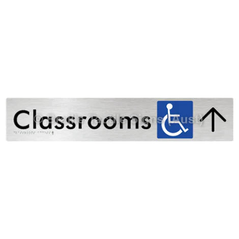 Braille Sign Classrooms Access w/ Large Arrow - Braille Tactile Signs (Aust) - BTS192->U-aliB - Fully Custom Signs - Fast Shipping - High Quality - Australian Made & Owned