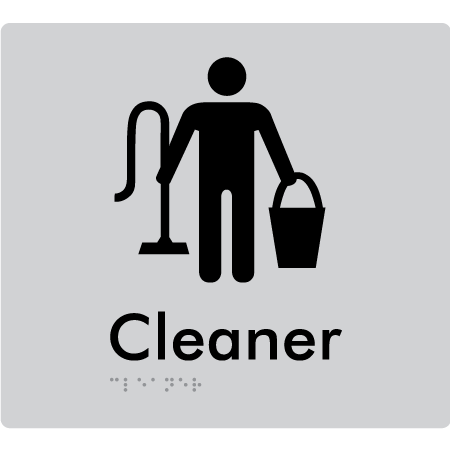 Braille Sign Cleaner - Braille Tactile Signs Aust. - BTS229-slv - Custom Signs - Fast Shipping - High Quality - Australian Made & Owned