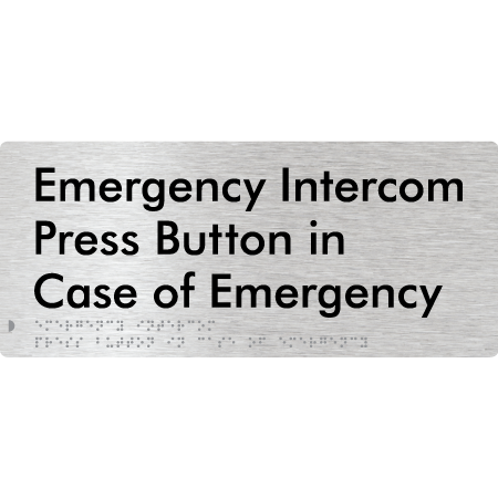 Braille Sign Emergency Intercom Press Button - Braille Tactile Signs Aust. - BTS369-aliB - Custom Signs - Fast Shipping - High Quality - Australian Made & Owned