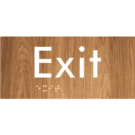 Braille Sign Exit - Braille Tactile Signs Aust. - BTS21-wdg - Custom Signs - Fast Shipping - High Quality - Australian Made & Owned