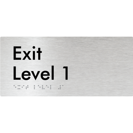 Braille Sign Exit Level 1 - Braille Tactile Signs Aust. - BTS270-01-aliB - Custom Signs - Fast Shipping - High Quality - Australian Made & Owned