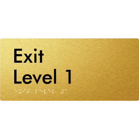 Braille Sign Exit Level 1 - Braille Tactile Signs Aust. - BTS270-01-aliG - Custom Signs - Fast Shipping - High Quality - Australian Made & Owned