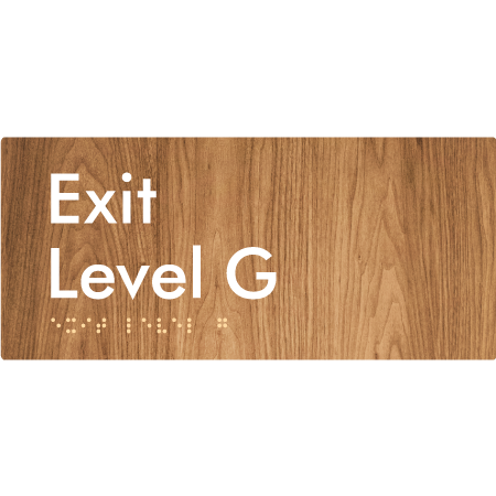 Braille Sign Exit Level G - Braille Tactile Signs Aust. - BTS270-G-wdg - Custom Signs - Fast Shipping - High Quality - Australian Made & Owned