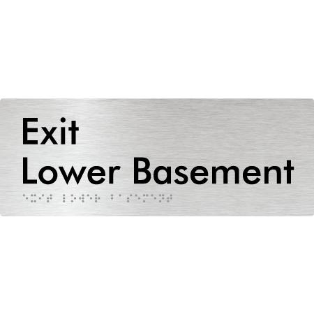 Braille Sign Exit Level Lower Basement - Braille Tactile Signs Aust. - BTS270-LBM-aliB - Custom Signs - Fast Shipping - High Quality - Australian Made & Owned