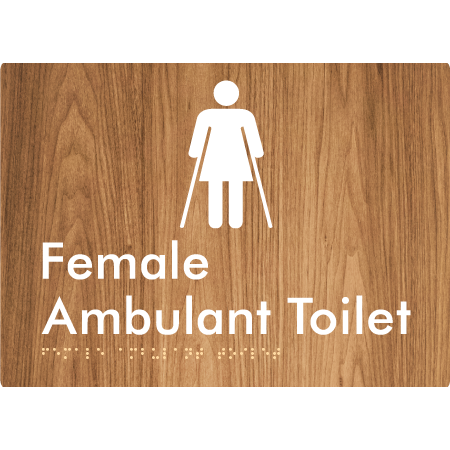 Braille Sign Female Ambulant Toilet - Braille Tactile Signs Aust. - BTS222n-wdg - Custom Signs - Fast Shipping - High Quality - Australian Made & Owned