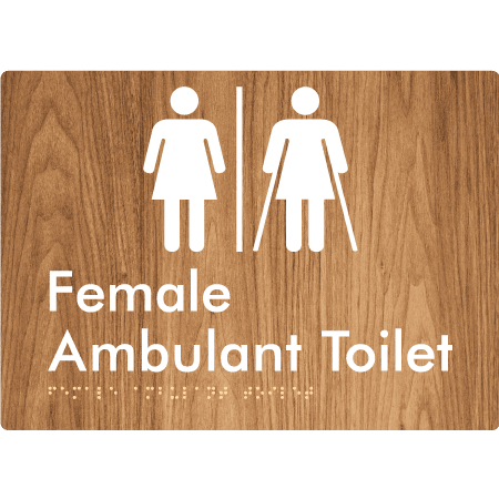 Braille Sign Female Ambulant Toilet with Air Lock - Braille Tactile Signs Aust. - BTS395-AL-wdg - Custom Signs - Fast Shipping - High Quality - Australian Made & Owned