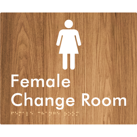 Braille Sign Female Change Room - Braille Tactile Signs Aust. - BTS09n-wdg - Custom Signs - Fast Shipping - High Quality - Australian Made & Owned