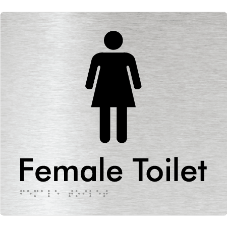 Braille Sign Female Toilet - Braille Tactile Signs Aust. - BTS01n-aliB - Custom Signs - Fast Shipping - High Quality - Australian Made & Owned