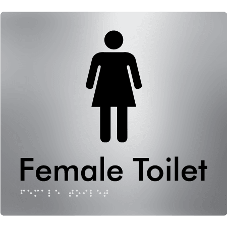 Braille Sign Female Toilet - Braille Tactile Signs Aust. - BTS01n-aliS - Custom Signs - Fast Shipping - High Quality - Australian Made & Owned