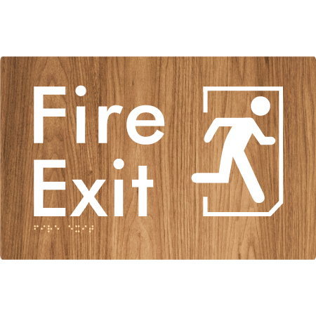 Braille Sign Fire Exit - Braille Tactile Signs Aust. - BTS107-wdg - Custom Signs - Fast Shipping - High Quality - Australian Made & Owned