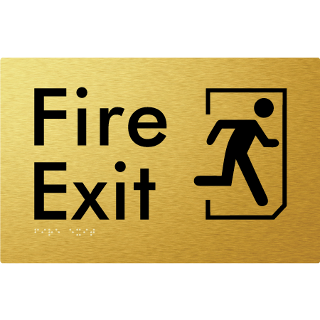 Braille Sign Fire Exit - Braille Tactile Signs Aust. - BTS107-aliG - Custom Signs - Fast Shipping - High Quality - Australian Made & Owned