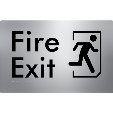 Braille Sign Fire Exit - Braille Tactile Signs Aust. - BTS107-aliS - Custom Signs - Fast Shipping - High Quality - Australian Made & Owned
