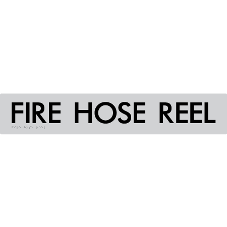 Braille Sign FIRE HOSE REEL - Braille Tactile Signs Aust. - BTS57-slv - Custom Signs - Fast Shipping - High Quality - Australian Made & Owned