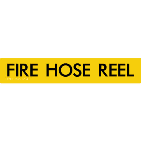 Braille Sign FIRE HOSE REEL - Braille Tactile Signs Aust. - BTS57-yel - Custom Signs - Fast Shipping - High Quality - Australian Made & Owned