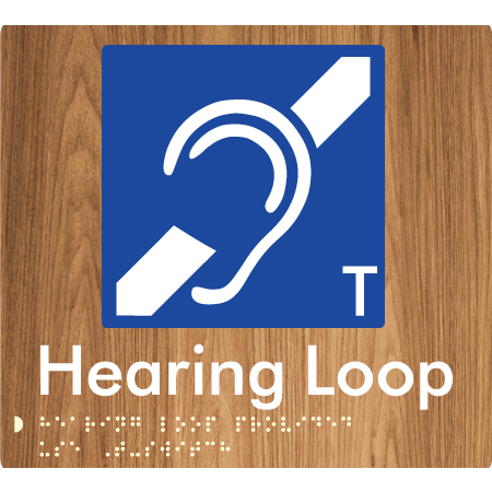 Braille Sign Hearing Loop Provided Use T-Switch - Braille Tactile Signs Aust. - BTS273-wdg - Custom Signs - Fast Shipping - High Quality - Australian Made & Owned