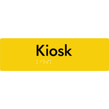 Braille Sign Kiosk - Braille Tactile Signs Aust. - BTS422-yel - Custom Signs - Fast Shipping - High Quality - Australian Made & Owned