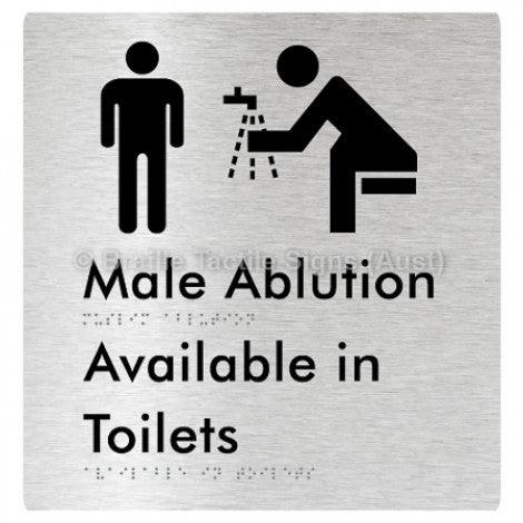 Male Ablution Available in Toilets - Braille Tactile Signs (Aust) - BTS324-aliB - Fully Custom Signs - Fast Shipping - High Quality