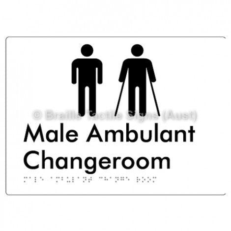 Male Ambulant Changeroom - Braille Tactile Signs (Aust) - BTS314-wht - Fully Custom Signs - Fast Shipping - High Quality
