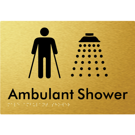 Braille Sign Male Ambulant Shower - Braille Tactile Signs Aust. - BTS234-aliG - Custom Signs - Fast Shipping - High Quality - Australian Made & Owned