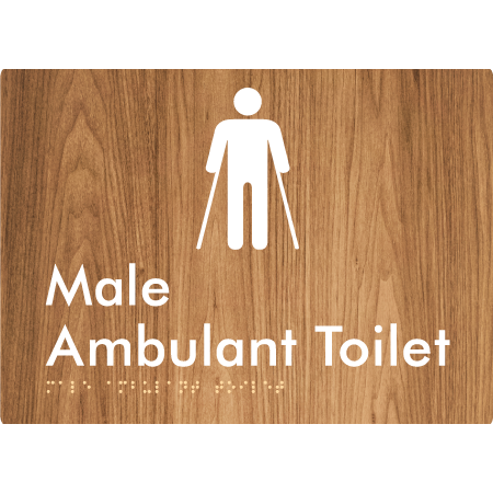 Braille Sign Male Ambulant Toilet - Braille Tactile Signs Aust. - BTS223n-wdg - Custom Signs - Fast Shipping - High Quality - Australian Made & Owned