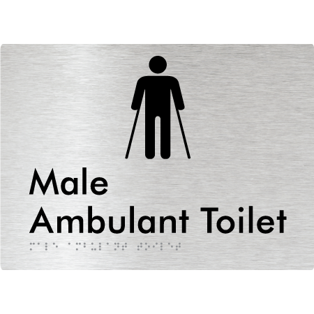 Braille Sign Male Ambulant Toilet - Braille Tactile Signs Aust. - BTS223n-aliB - Custom Signs - Fast Shipping - High Quality - Australian Made & Owned