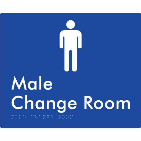 Braille Sign Male Change Room - Braille Tactile Signs Aust. - BTS10n-blu - Custom Signs - Fast Shipping - High Quality - Australian Made & Owned