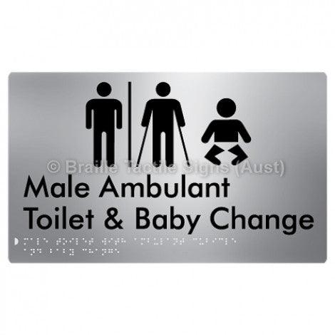 Male Toilet with Ambulant Cubicle and Baby Change w/ Air Lock - Braille Tactile Signs (Aust) - BTS359-AL-aliS - Fully Custom Signs - Fast Shipping - High Quality