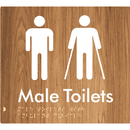 Braille Sign Male Toilets with Ambulant Cubicle - Braille Tactile Signs Aust. - BTS236-wdg - Custom Signs - Fast Shipping - High Quality - Australian Made & Owned