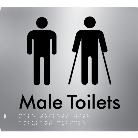 Braille Sign Male Toilets with Ambulant Cubicle - Braille Tactile Signs Aust. - BTS236-aliS - Custom Signs - Fast Shipping - High Quality - Australian Made & Owned
