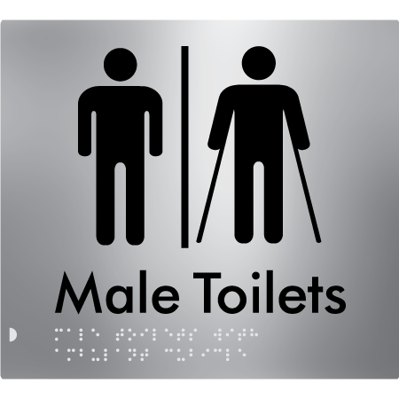 Braille Sign Male Toilets with Ambulant Cubicle with Airlock - Braille Tactile Signs Aust. - BTS236-AL-aliS - Custom Signs - Fast Shipping - High Quality - Australian Made & Owned