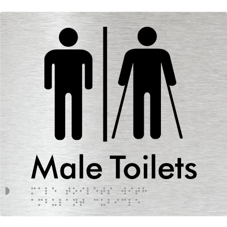 Braille Sign Male Toilets with Ambulant Cubicle with Airlock - Braille Tactile Signs Aust. - BTS236-AL-aliB - Custom Signs - Fast Shipping - High Quality - Australian Made & Owned
