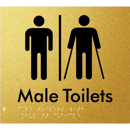 Braille Sign Male Toilets with Ambulant Cubicle with Airlock - Braille Tactile Signs Aust. - BTS236-AL-aliG - Custom Signs - Fast Shipping - High Quality - Australian Made & Owned