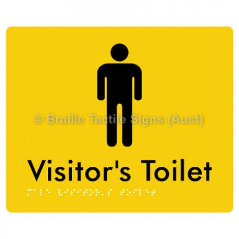 Male Visitor’s Toilet - Braille Tactile Signs (Aust) - BTS100-yel - Fully Custom Signs - Fast Shipping - High Quality
