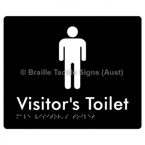 Male Visitor’s Toilet - Braille Tactile Signs (Aust) - BTS100-blk - Fully Custom Signs - Fast Shipping - High Quality