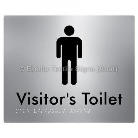 Male Visitor’s Toilet - Braille Tactile Signs (Aust) - BTS100-aliS - Fully Custom Signs - Fast Shipping - High Quality
